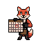Flint, the Forge fox mascot, holding a calendar