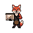 Flint, the Forge fox mascot, pointing to a climbing bar chart