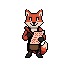 Flint the fox blacksmith checking a sentence with a red pen