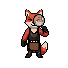 Flint, the Forge fox mascot, holding a magnifying glass