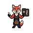 Flint, the Forge fox mascot, holding a math slate