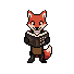 Flint, the Forge fox mascot, reading