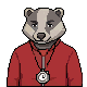 Coach Bramble, a badger with a whistle