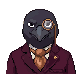Corvus, a crow in a waistcoat, the Forge-verse's resident skeptic