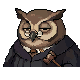Judge Strix, an owl in judicial robes